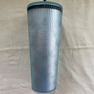NWT Starbucks Spring 2024 Mint and Teal Soft-Touch 24 oz. Venti Straw Cup